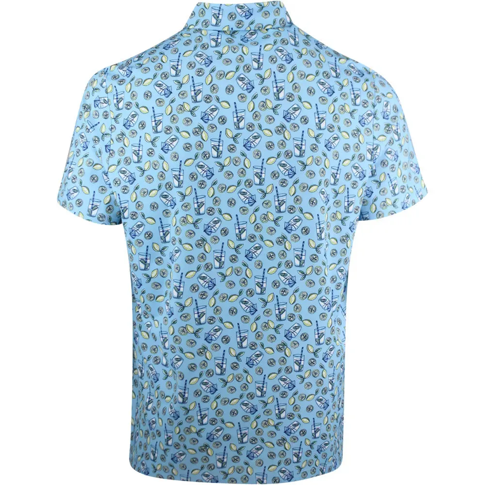 Original Penguin Mens Lemonade Print Golf Shirt Polo - BALTIC SEA