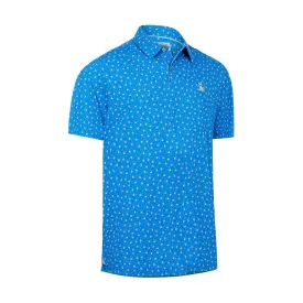 Original Penguin Mens Micro Octopus Print Golf Polo - BLUE TATTOO