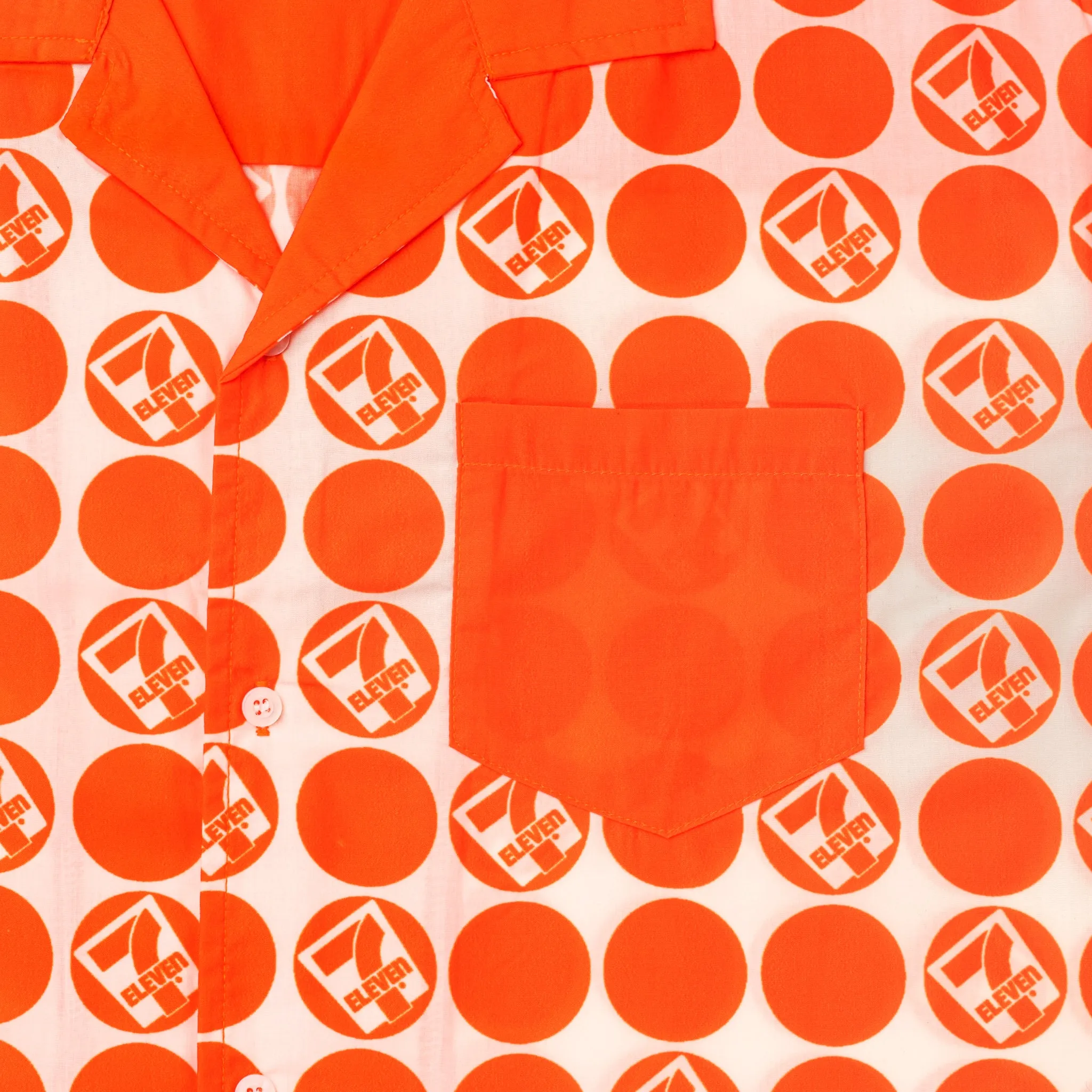 Retro 7-Eleven® Dot Button Up - Orange