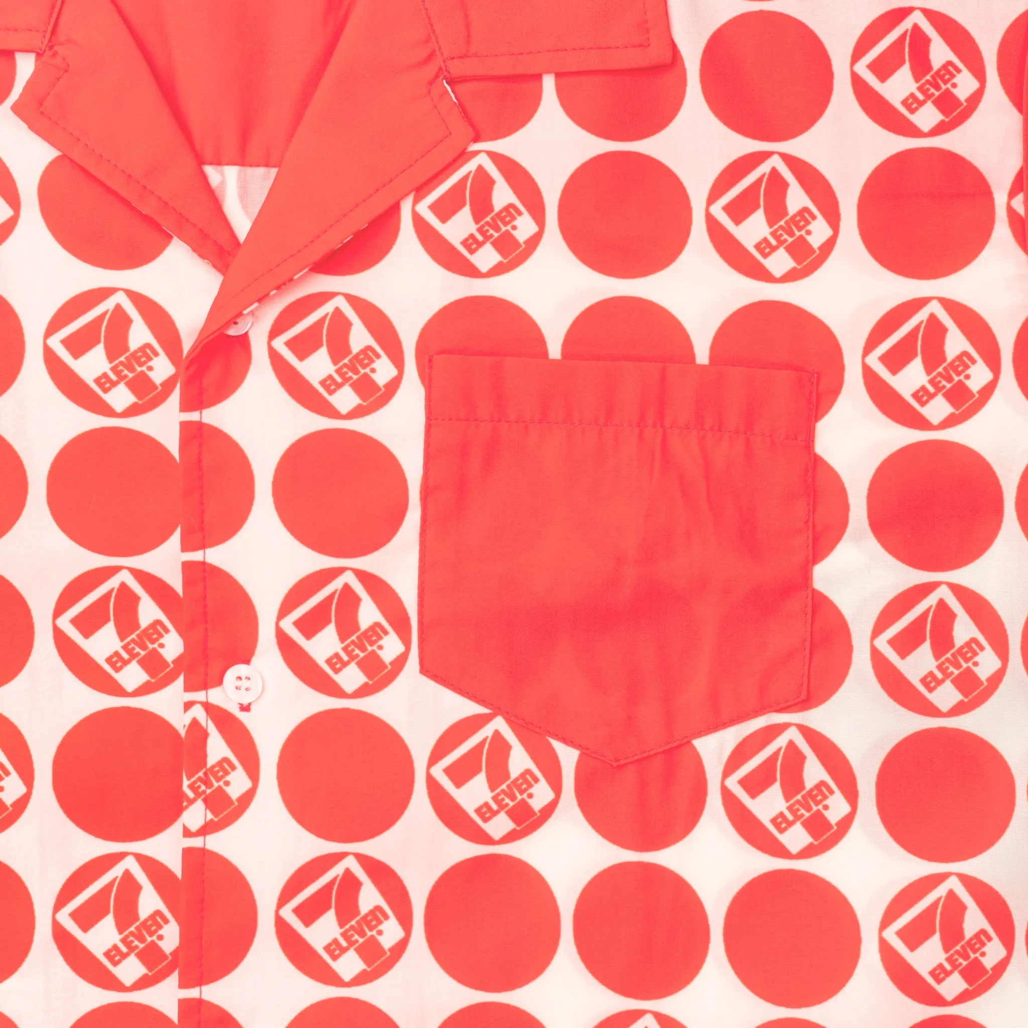 Retro 7-Eleven® Dot Button Up - Red