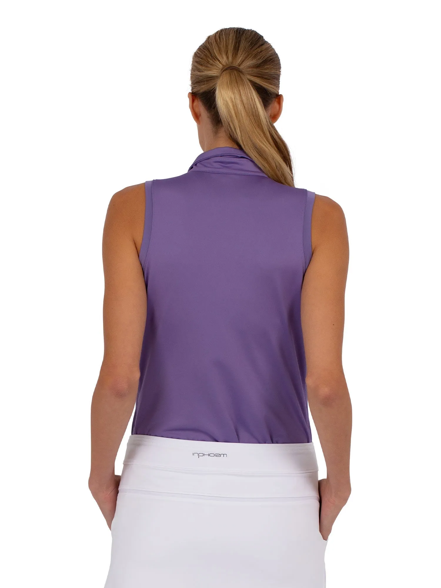 Rhapsody Quarter Zip Sleeveless Top - Lavender