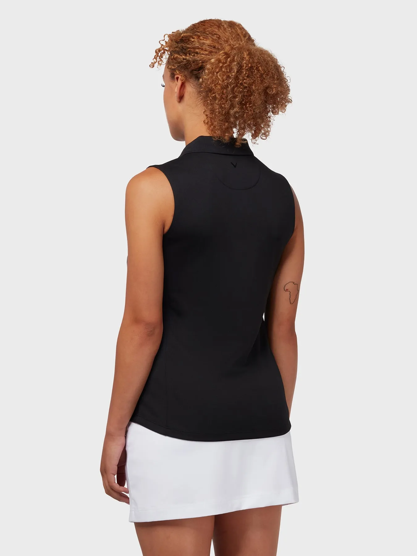 Sleeveless Women's Polo In Caviar