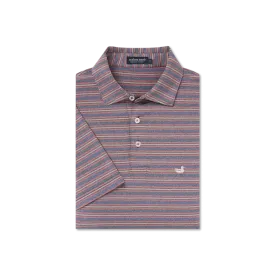 Southern Marsh - Maybourne Featherlight Stripe Polo - Navy/Red