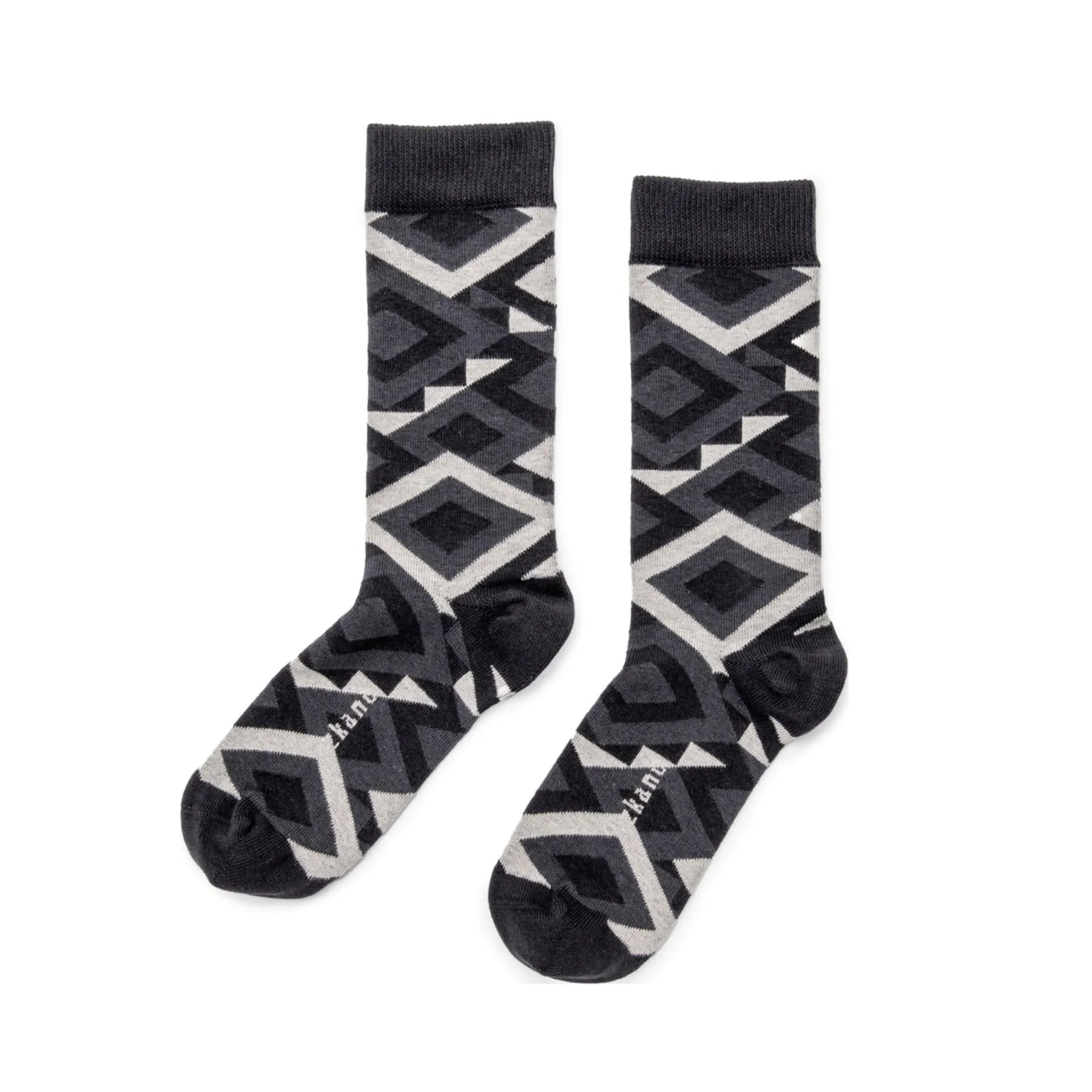 Southwest - Organic Cotton Crew Socks - Charcoal