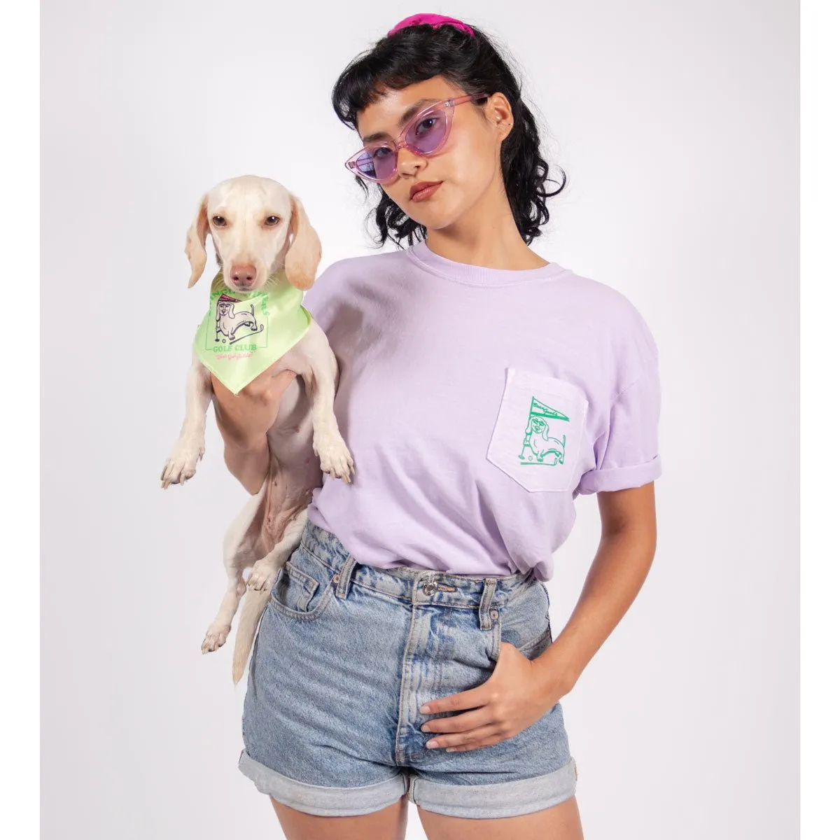 swingin' wieners golf club unisex pocket tee | lavender