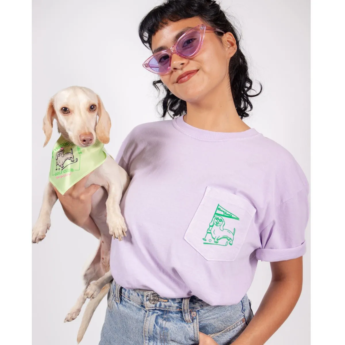 swingin' wieners golf club unisex pocket tee | lavender