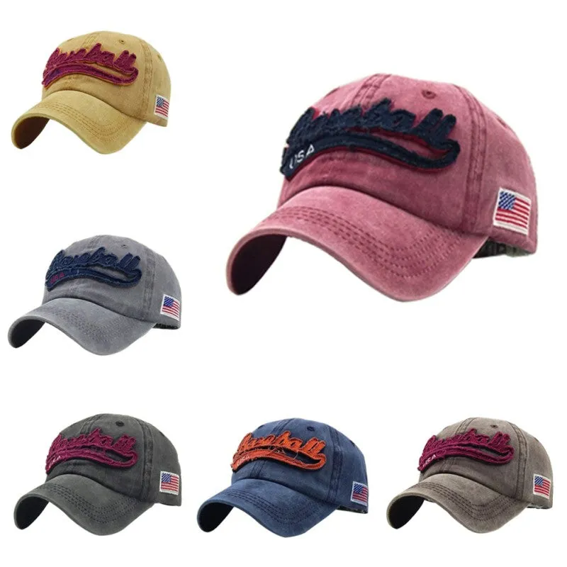 washed golf caps cotton cloth