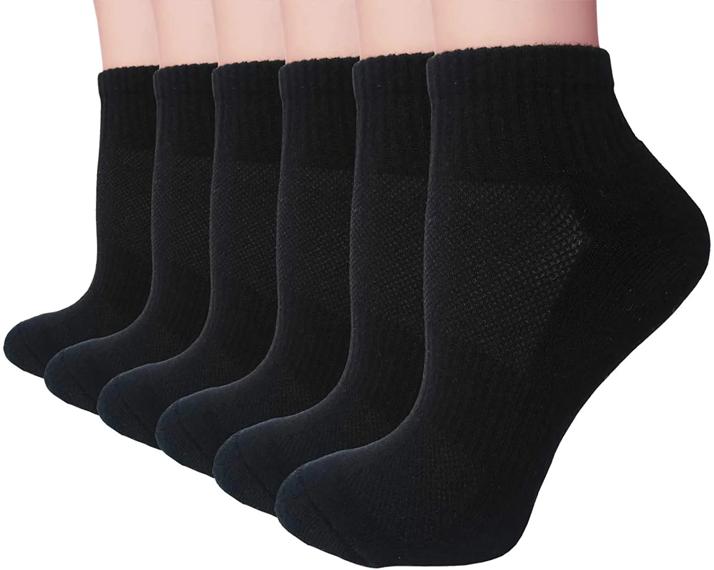 Women's Moisture Wicking Athletic Low Cut Ankle Quarter Cushion Socks