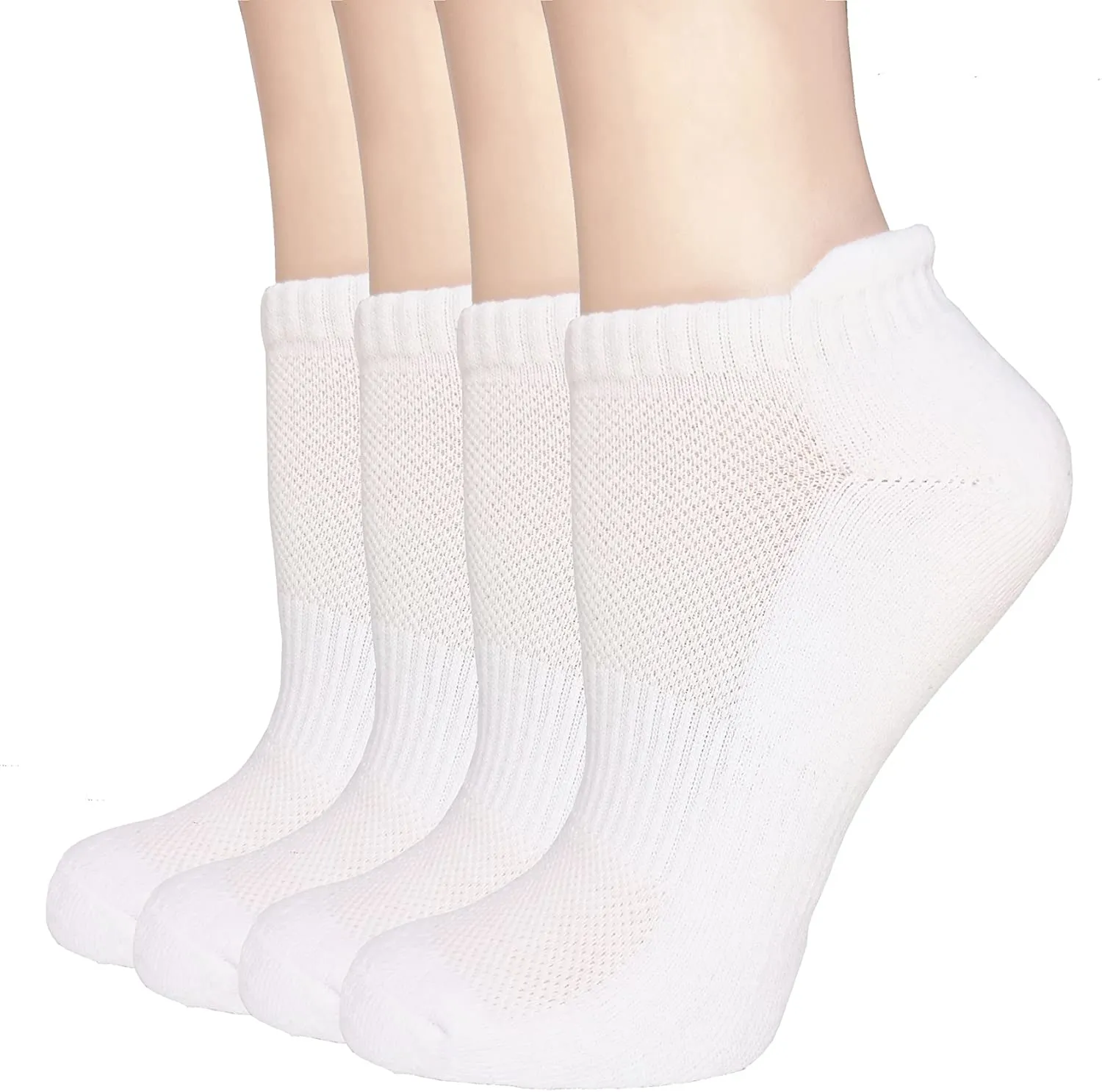 Women's Moisture Wicking Athletic Low Cut Ankle Quarter Cushion Socks