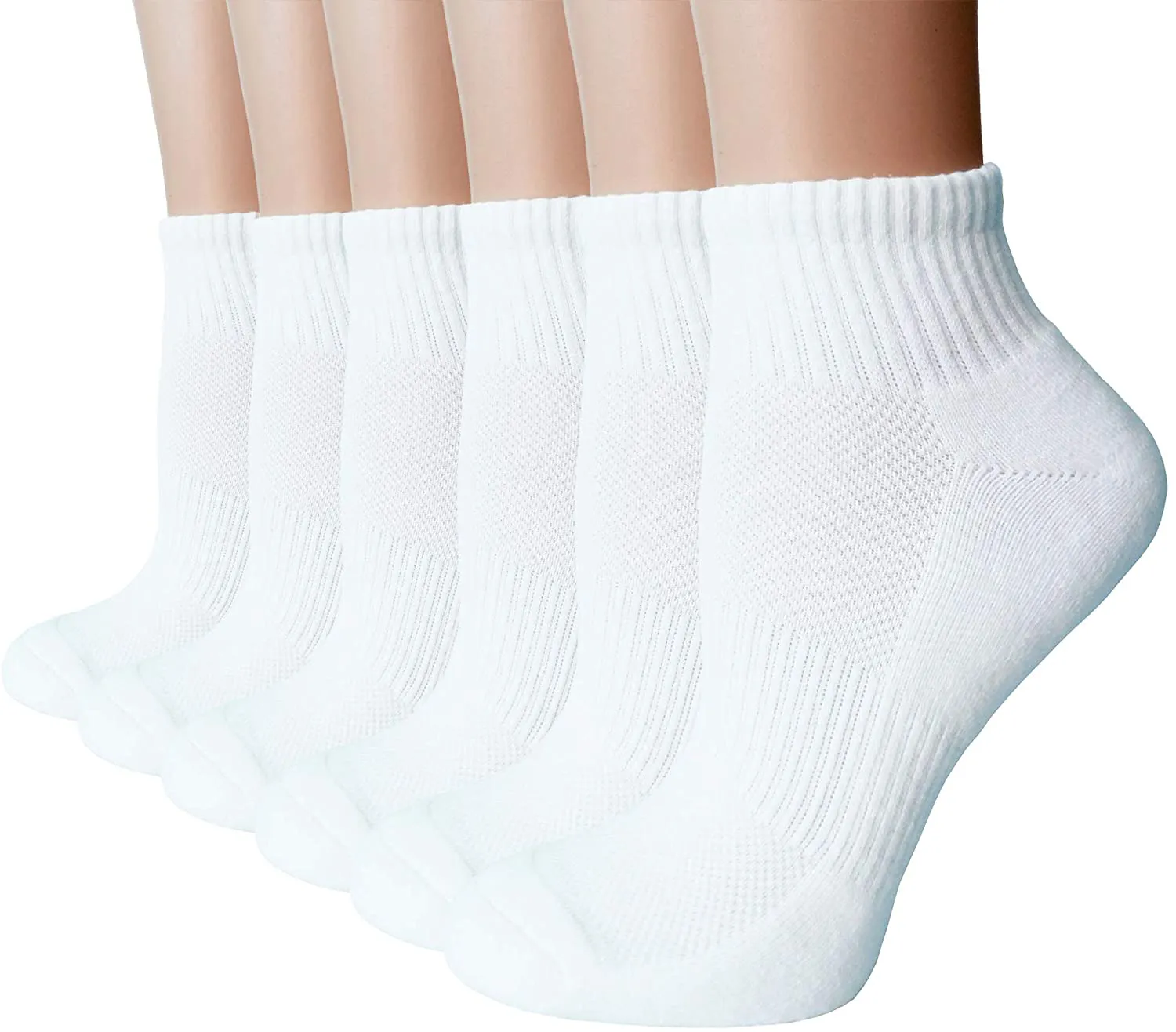 Women's Moisture Wicking Athletic Low Cut Ankle Quarter Cushion Socks